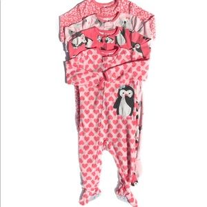 Girls Fleece Footed Pajamas Bundle 2T